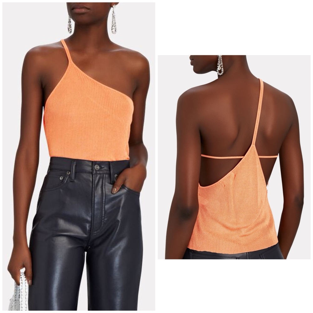 AUTEUR Zoey Knitted Asymmetrical Ribbed Tank Top NWT